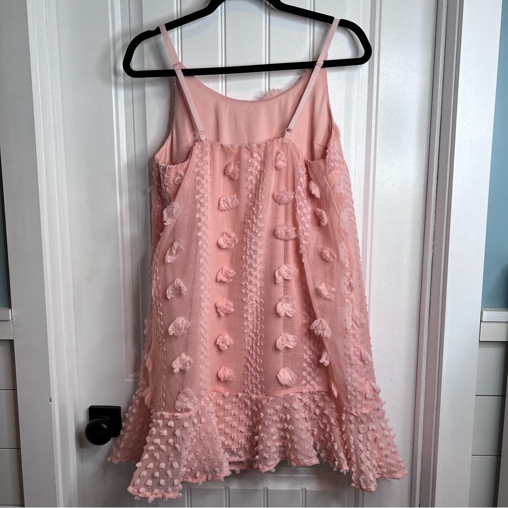 Pink Lily Women’s Textured Ruffle Adjustable Straps Mini Dress. Medium. NWOT - Picture 4 of 14